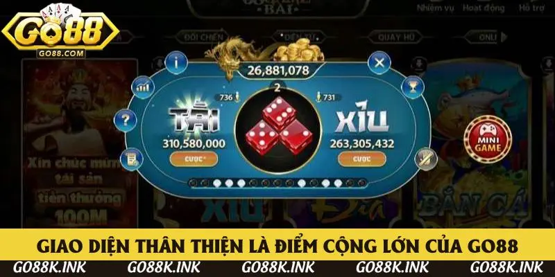 Giao diện thân thiện là điểm cộng lớn của Go88